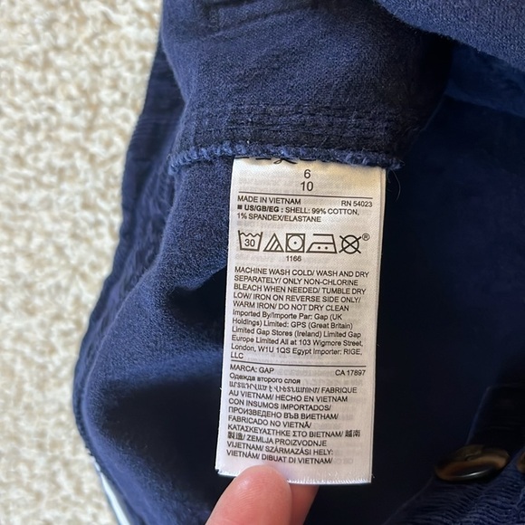 GAP High Rise Wide Leg Corduroy Pants Size 6 Navy - Picture 11 of 11